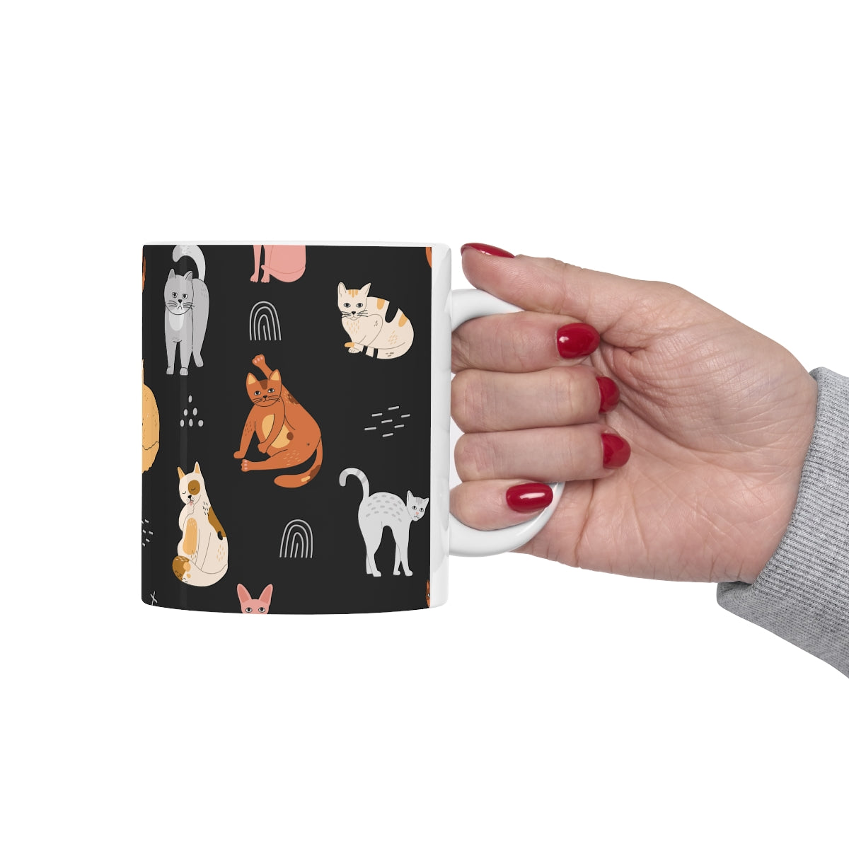Cat Ceramic Mug 11oz, Cat Mom, Dad Gift