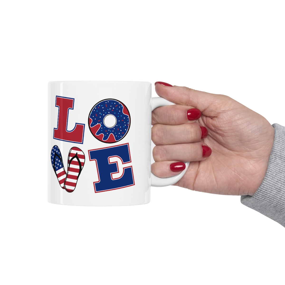 Personalized Coffee Mug Love America, Ceramic Mug 11oz, Gift for Daughters, Friends