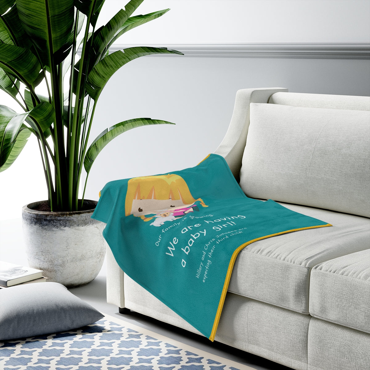 Baby and Expecting Parents Blankets Personalised, -&-are having a Baby Theme Throw Blanket, Plush Super Soft Cozy Throw Blankets 3 Sizes, for kids and parents