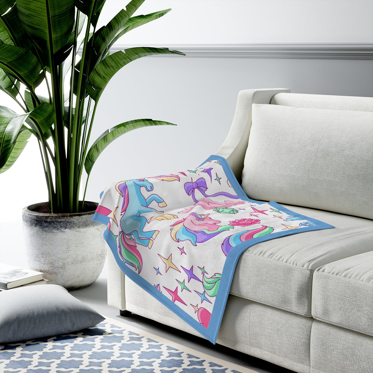 Baby Blanket, Kids Blanket Personalised, Unicorn Theme Throw Blanket, Plush Super Soft Cozy Throw Blankets 3 Sizes