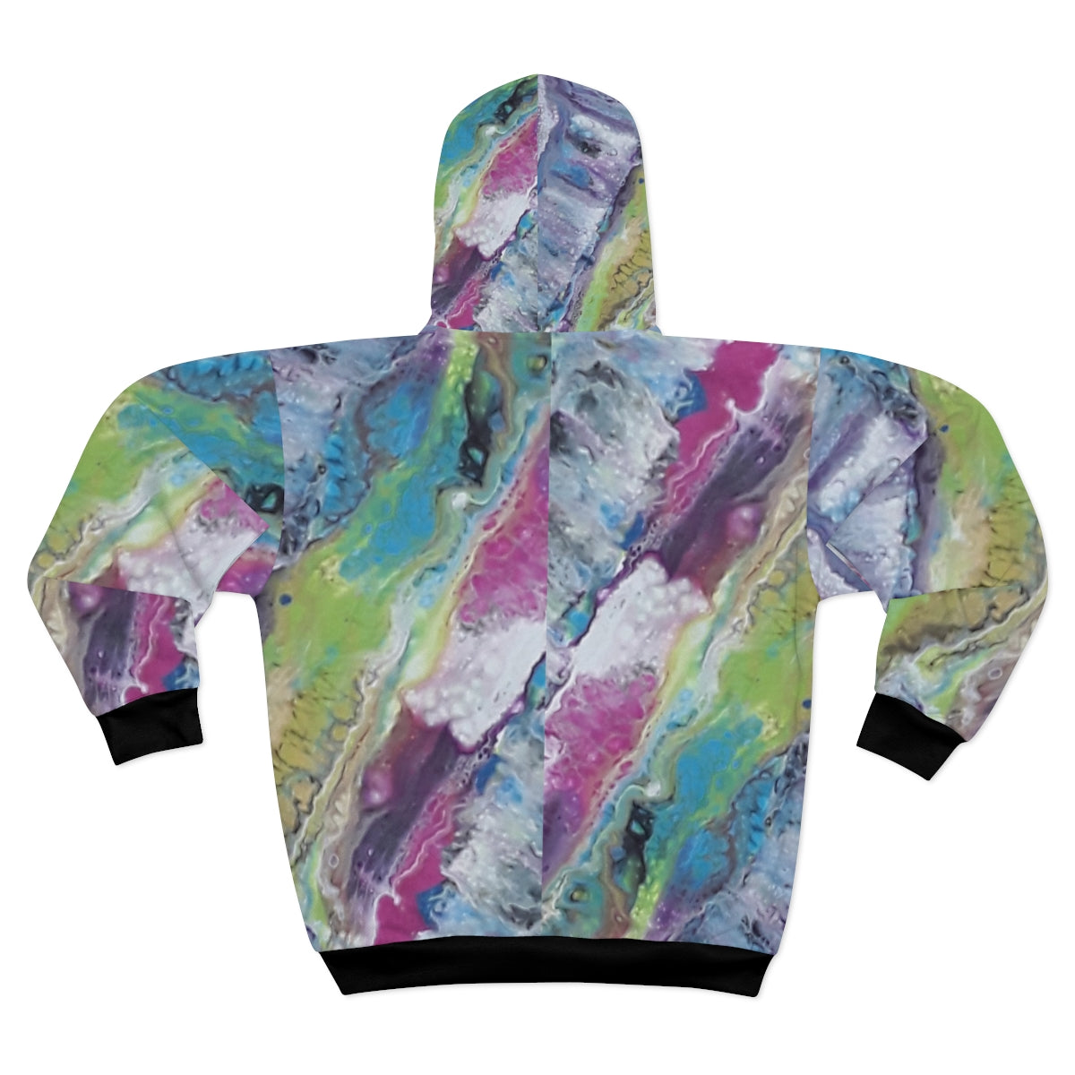 ALL OVER PRINT FLEECE JACKET HOODIE UNISEX, ABSTRACT ART PRINT ZIP HOODIE, GIFT FOR ART LOVERS, ARTIST