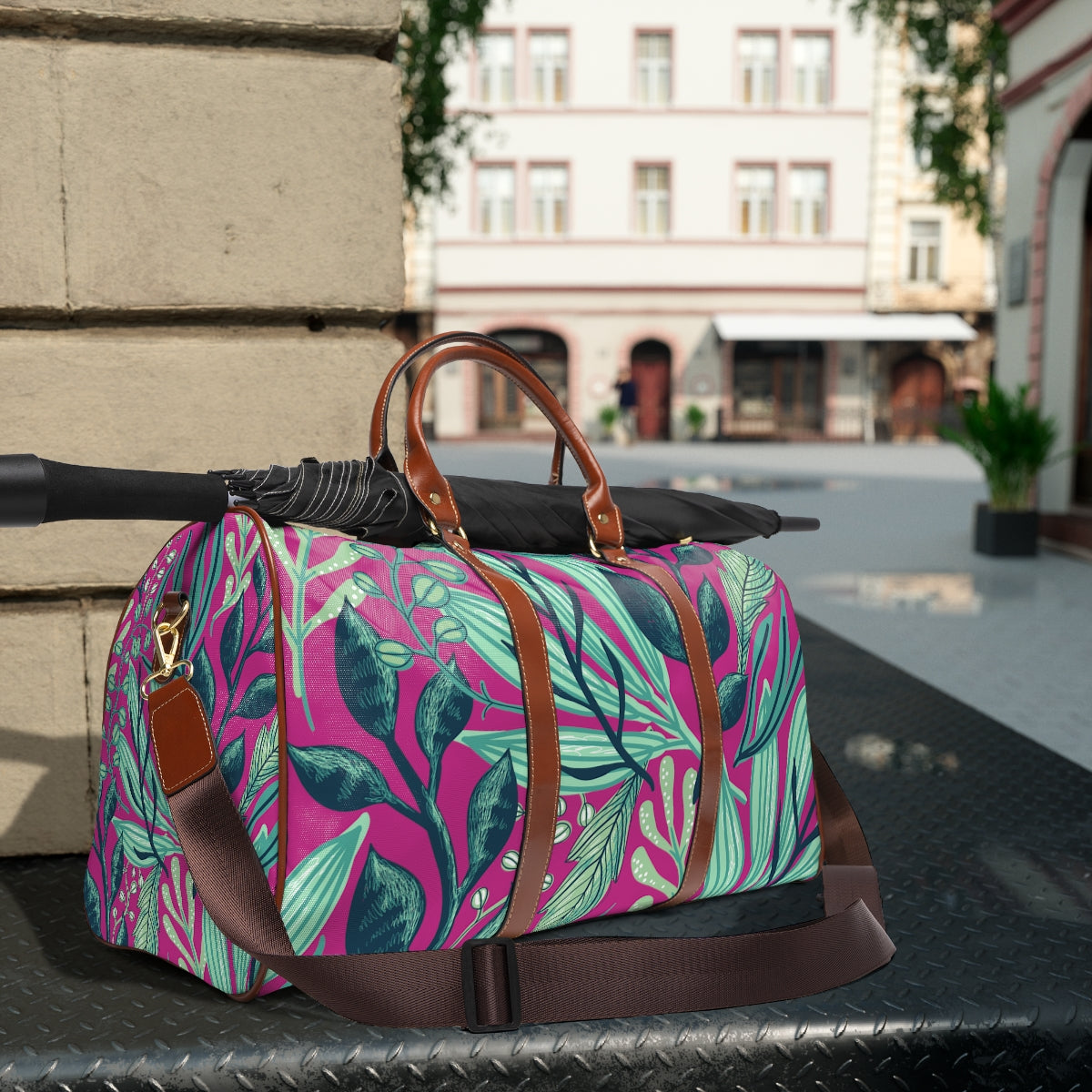 WATERPROOF TRAVEL BAG, Weekender Bag, Floral Travel Bag for Women, Duffle Bag for Gym, Sports, Groomsmen and Bridesmaids Gift