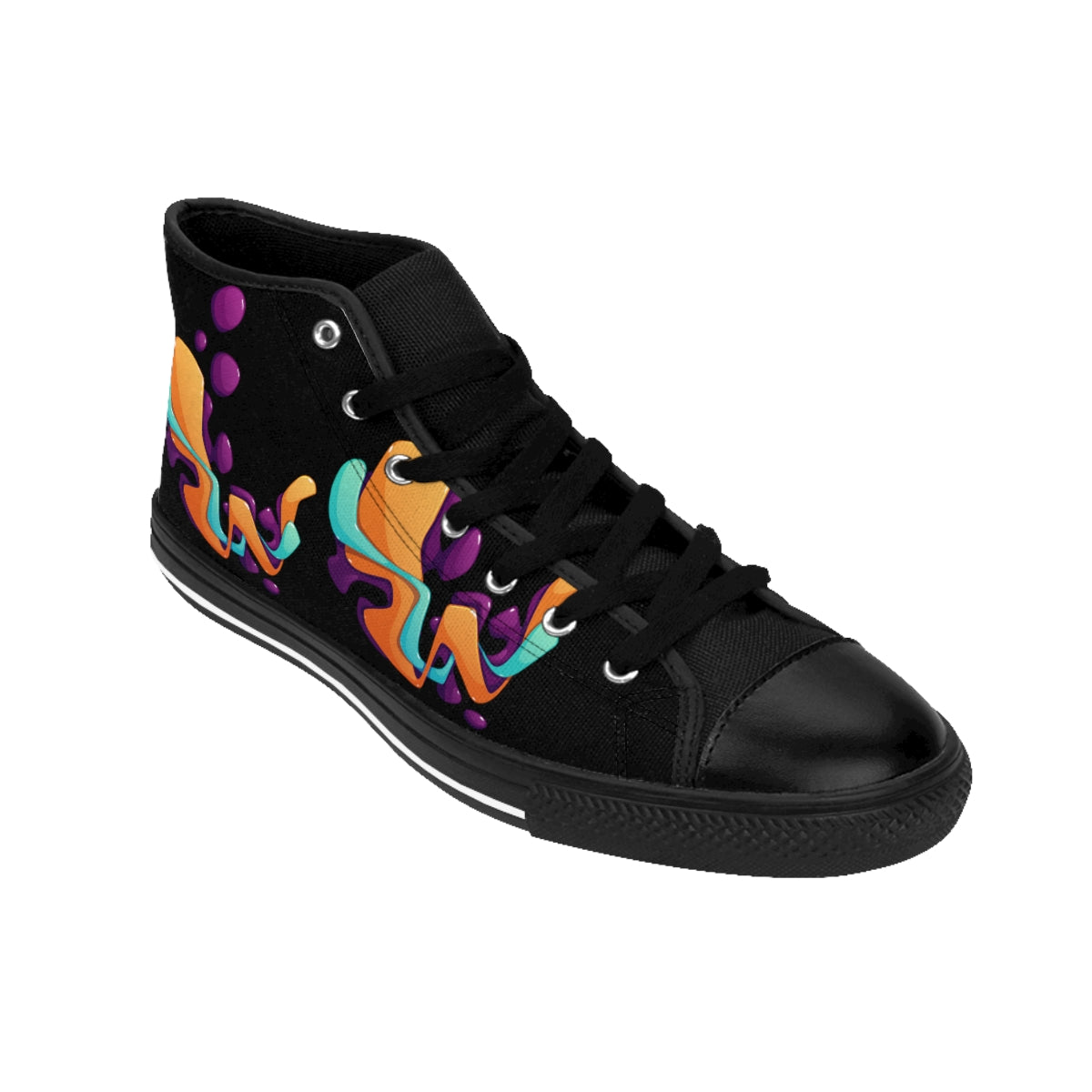 ARTWORK WOMEN'S CANVAS SNEAKERS, LIVE ARTISTICALLY, HIGH TOP CLASSIC SNEAKERS | ARTZIRA