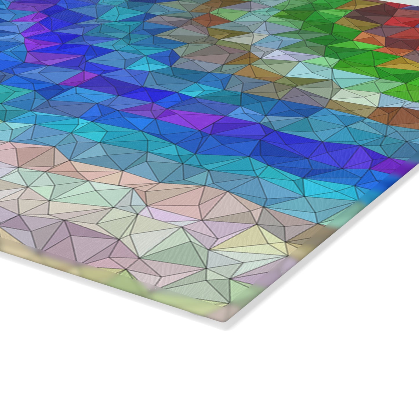 ARTZIRA DESIGNER Glass Cutting Board-Colorful Geometric Wave Design -2 Sizes