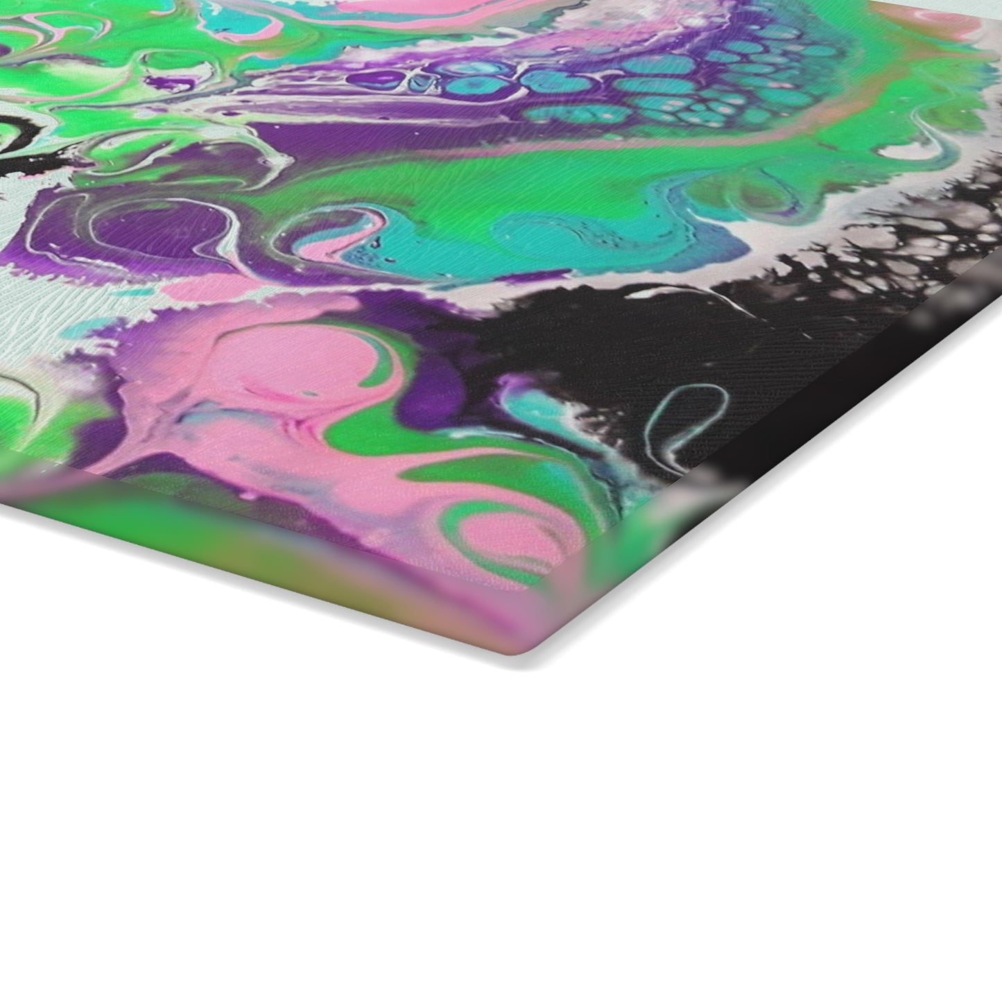 ARTZIRA DESIGNER Glass Cutting Board-Colorful Geometric Wave Design -2 Sizes