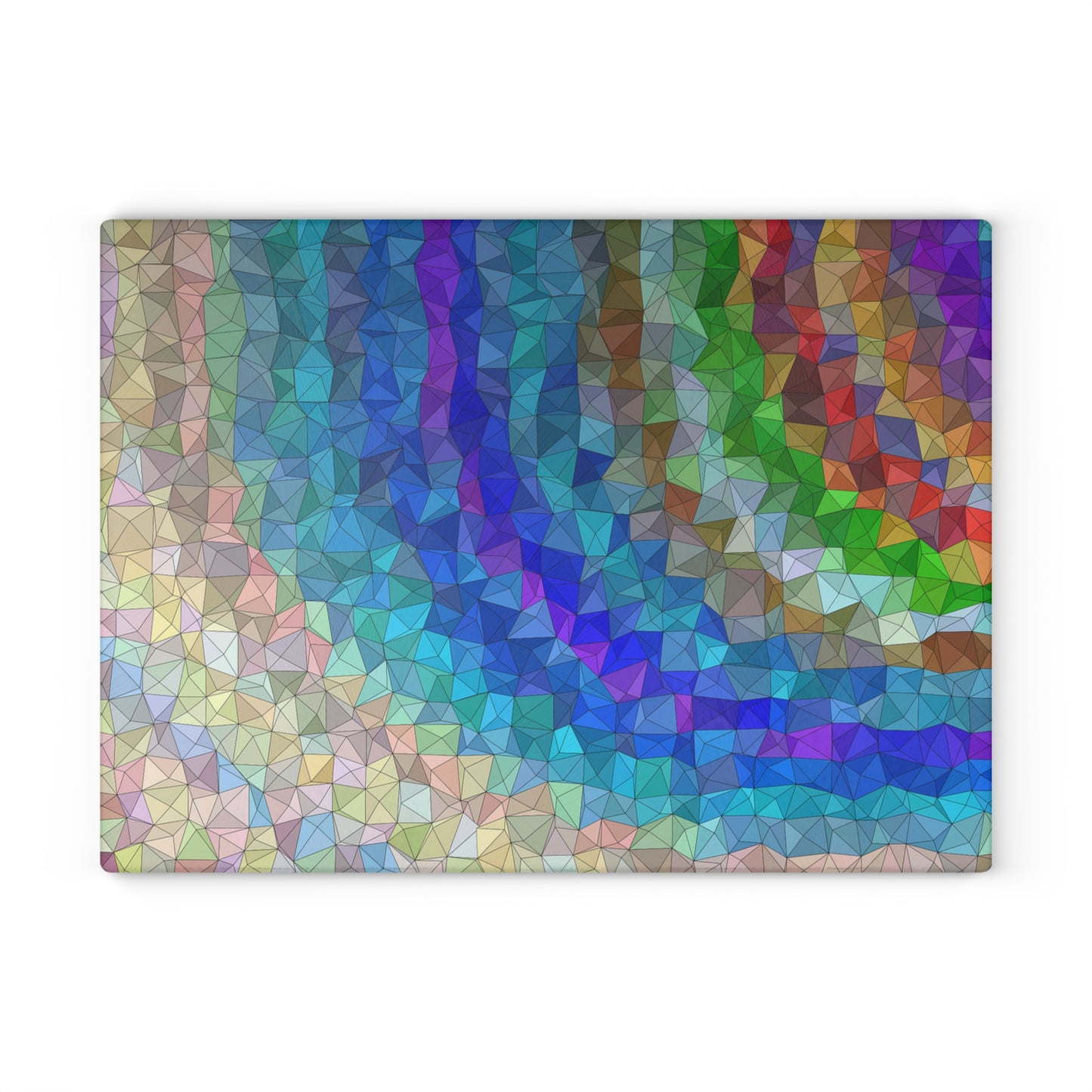 ARTZIRA DESIGNER Glass Cutting Board-Colorful Geometric Wave Design -2 Sizes