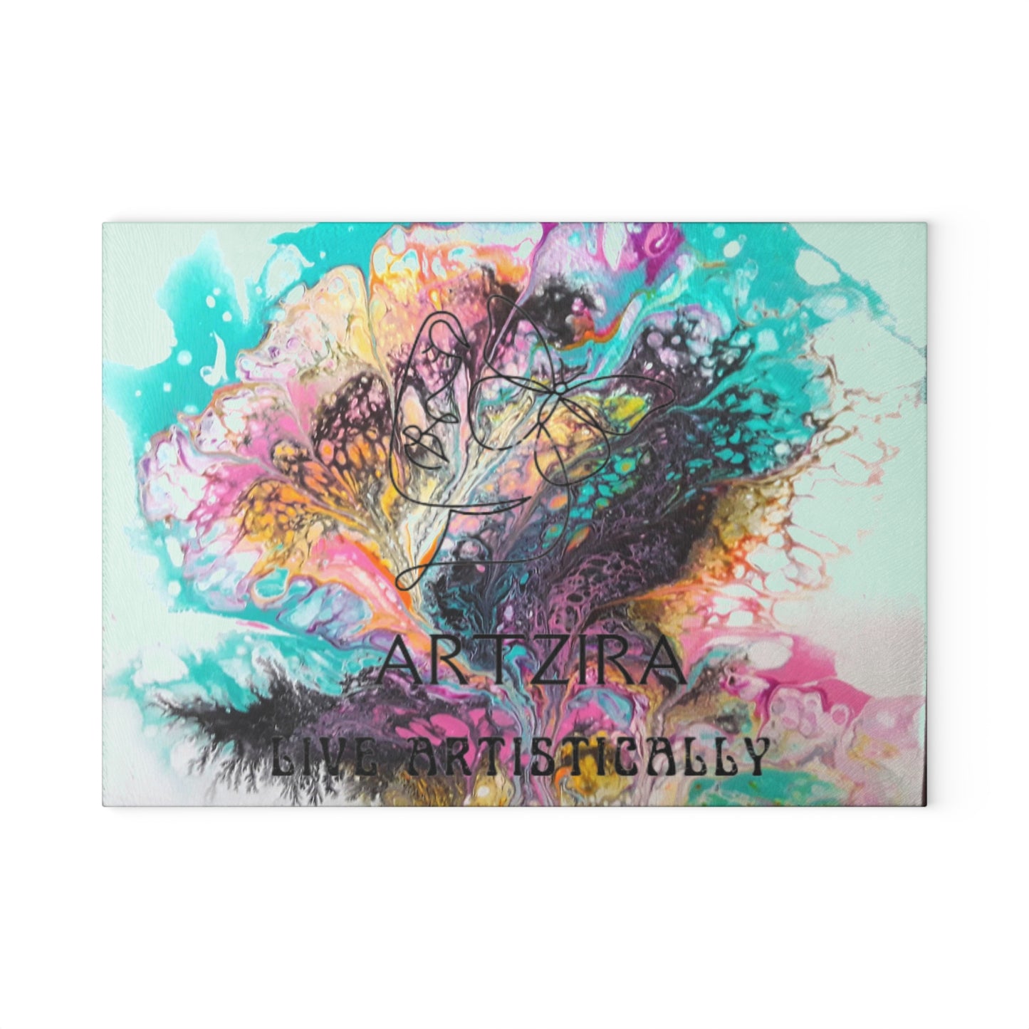ARTZIRA DESIGNER Glass Cutting Board-Abstract Art Print Design -2 Sizes