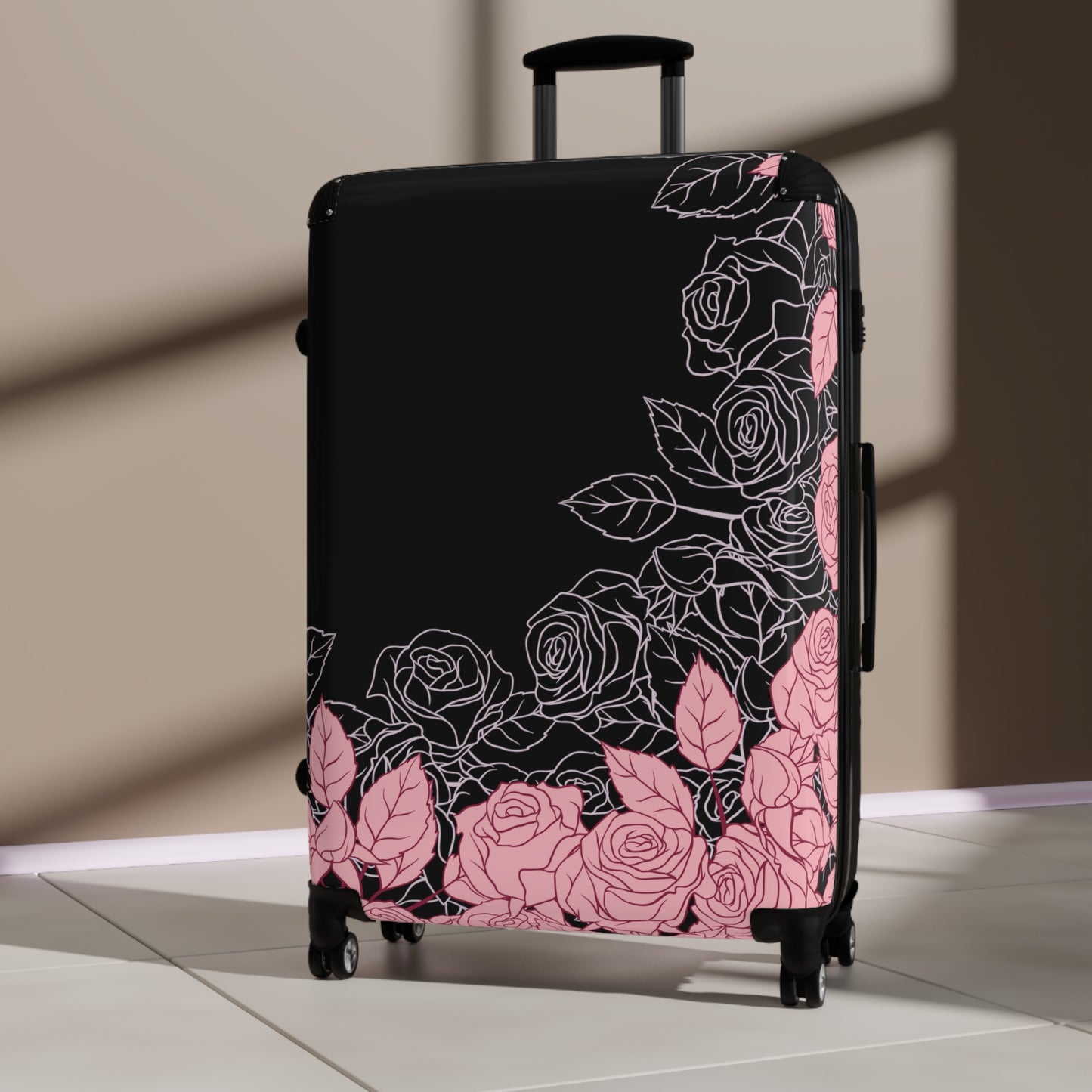 PINK ROSES SUITCASES Luggage By Artzira, All Sizes, Artistic Designs, Double Wheeled Spinner