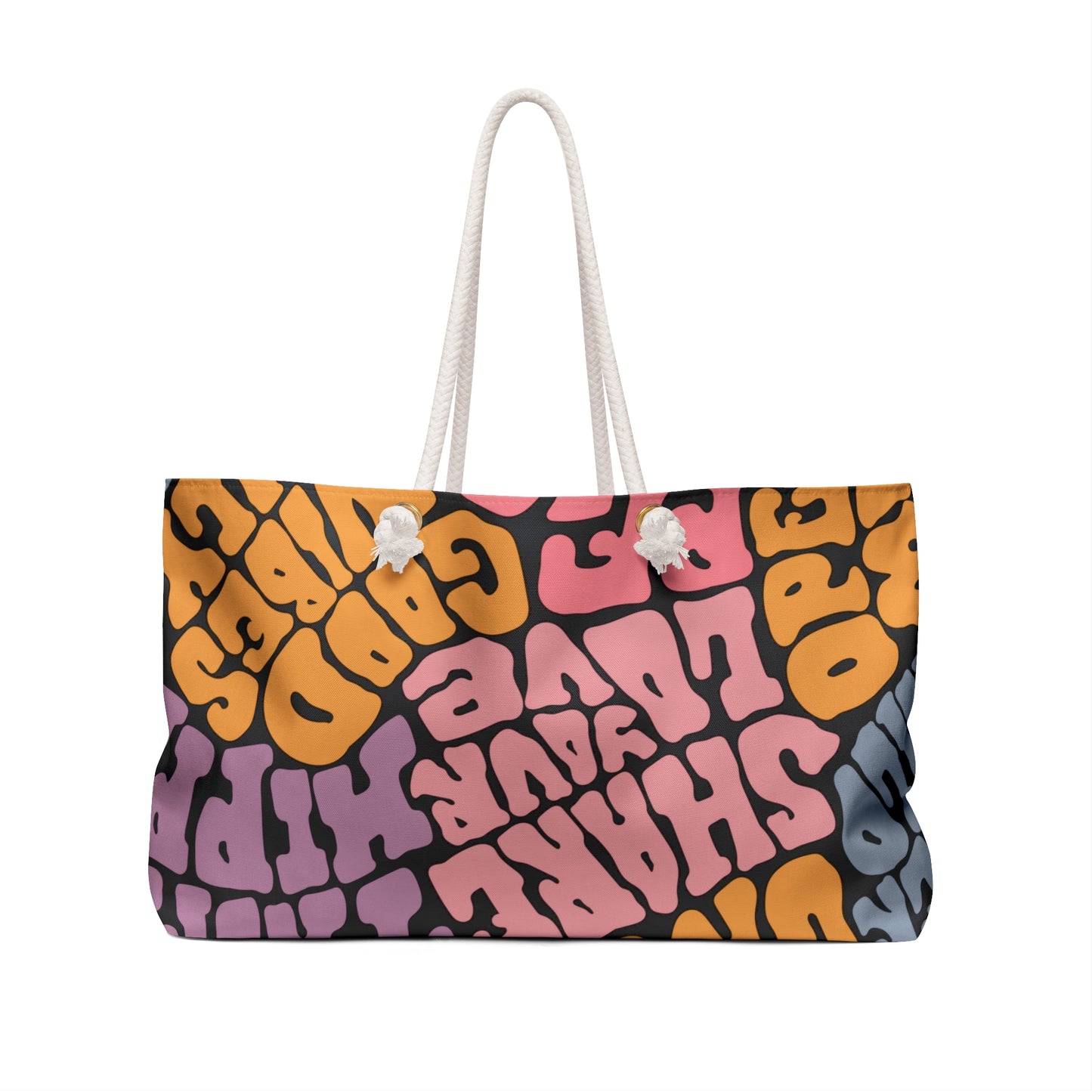 Weekender Tote Bag, Picnic Bag, Large Duffle Bag, Designer Motivational Travel Bag for Women, Gym Bag