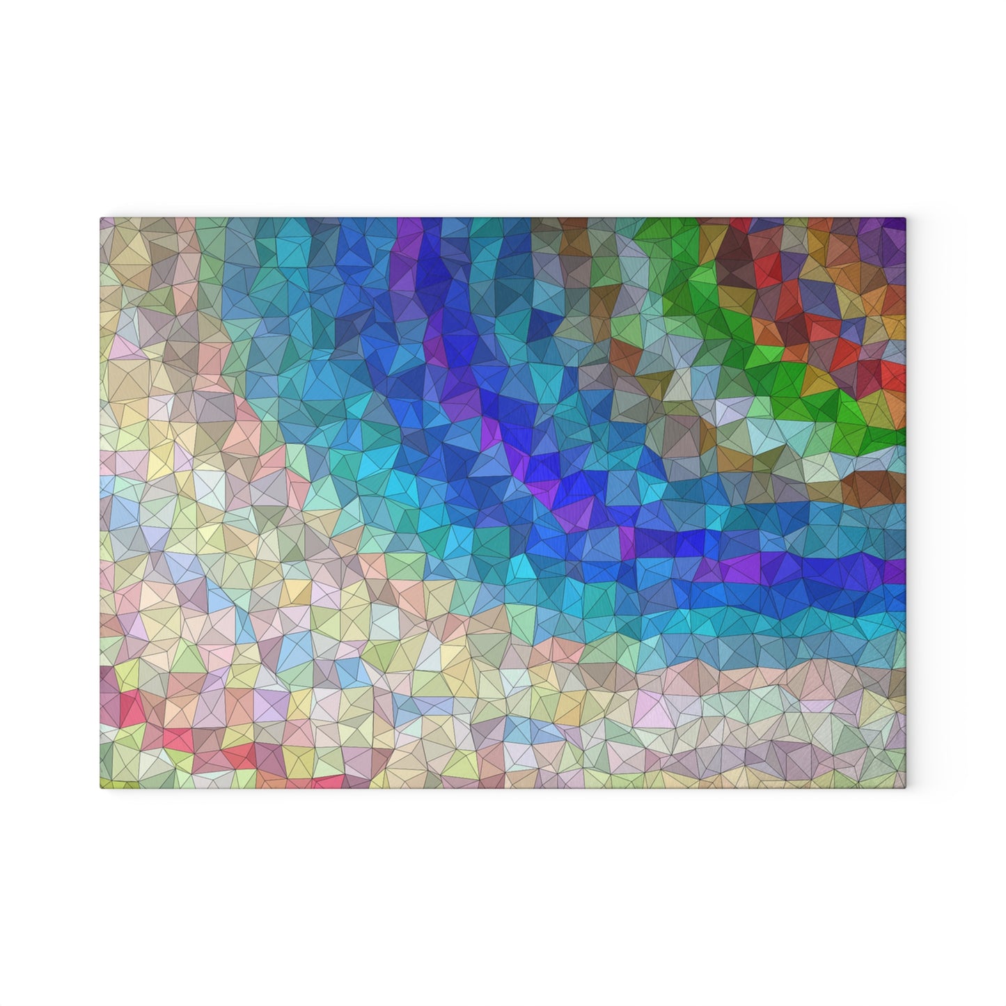 ARTZIRA DESIGNER Glass Cutting Board-Colorful Geometric Wave Design -2 Sizes