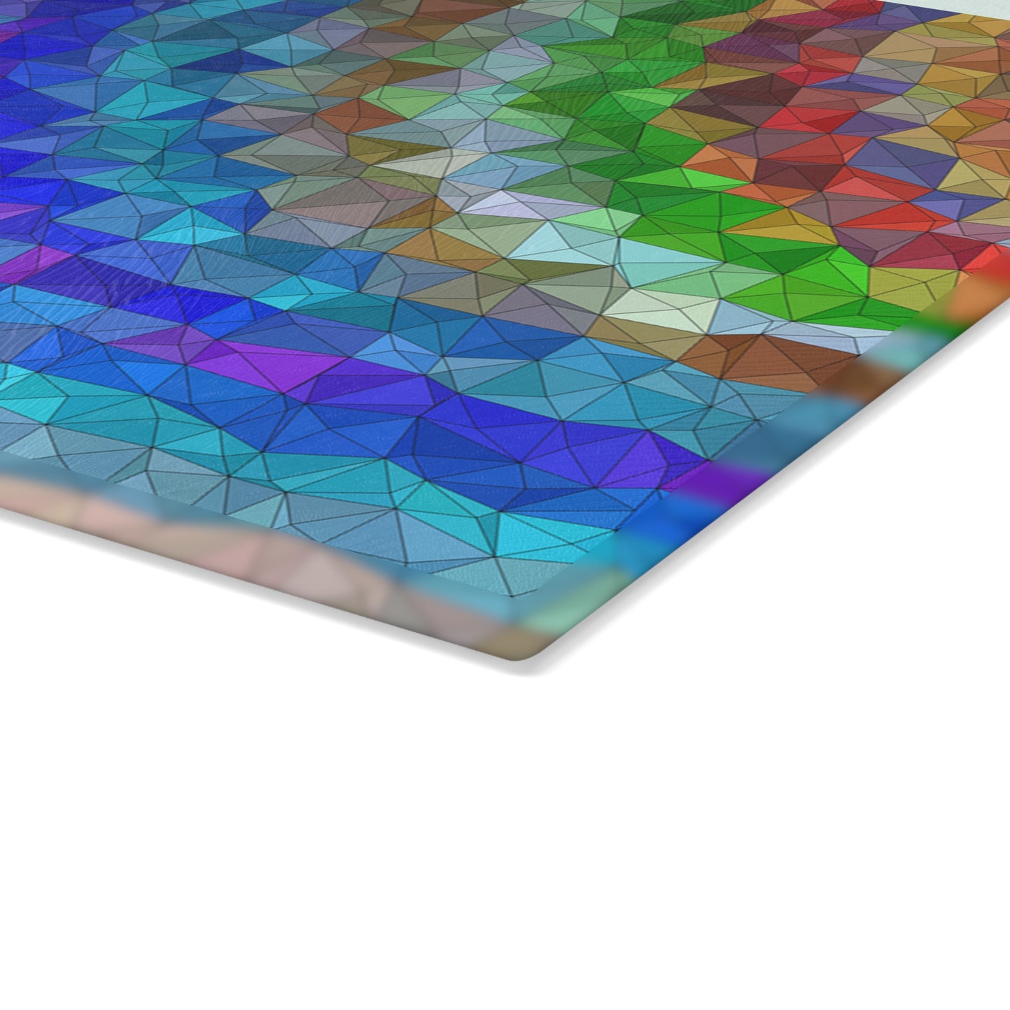 ARTZIRA DESIGNER Glass Cutting Board-Colorful Geometric Wave Design -2 Sizes