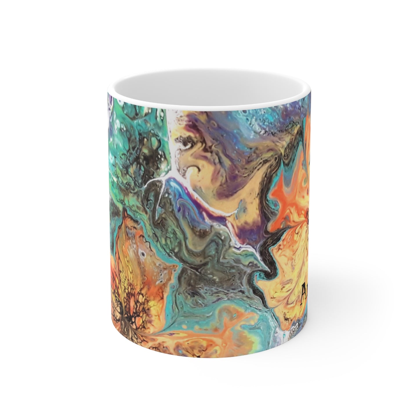 Designer Unique Abstract Artwork Accent Ceramic Mug
