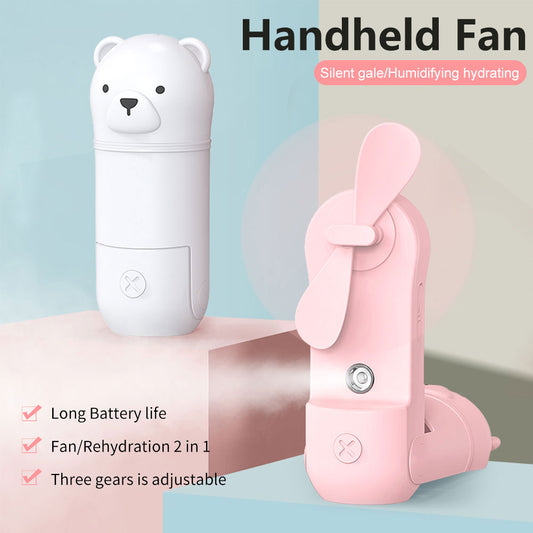 Folding Hand-held Fan Spray Water Replenishing Portable USB Charging