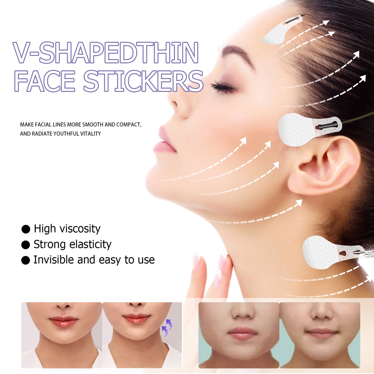 Facial Invisible Lifting Patch Shaping And Firming The Face