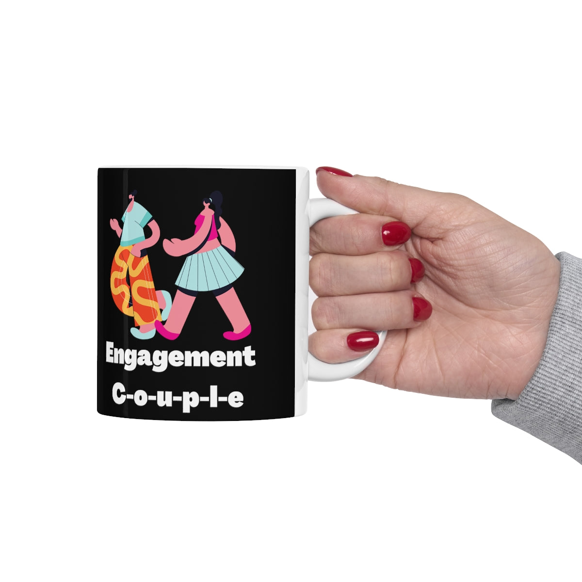 Engagement Ceramic Mug 11oz, Gift for Engagement Couple