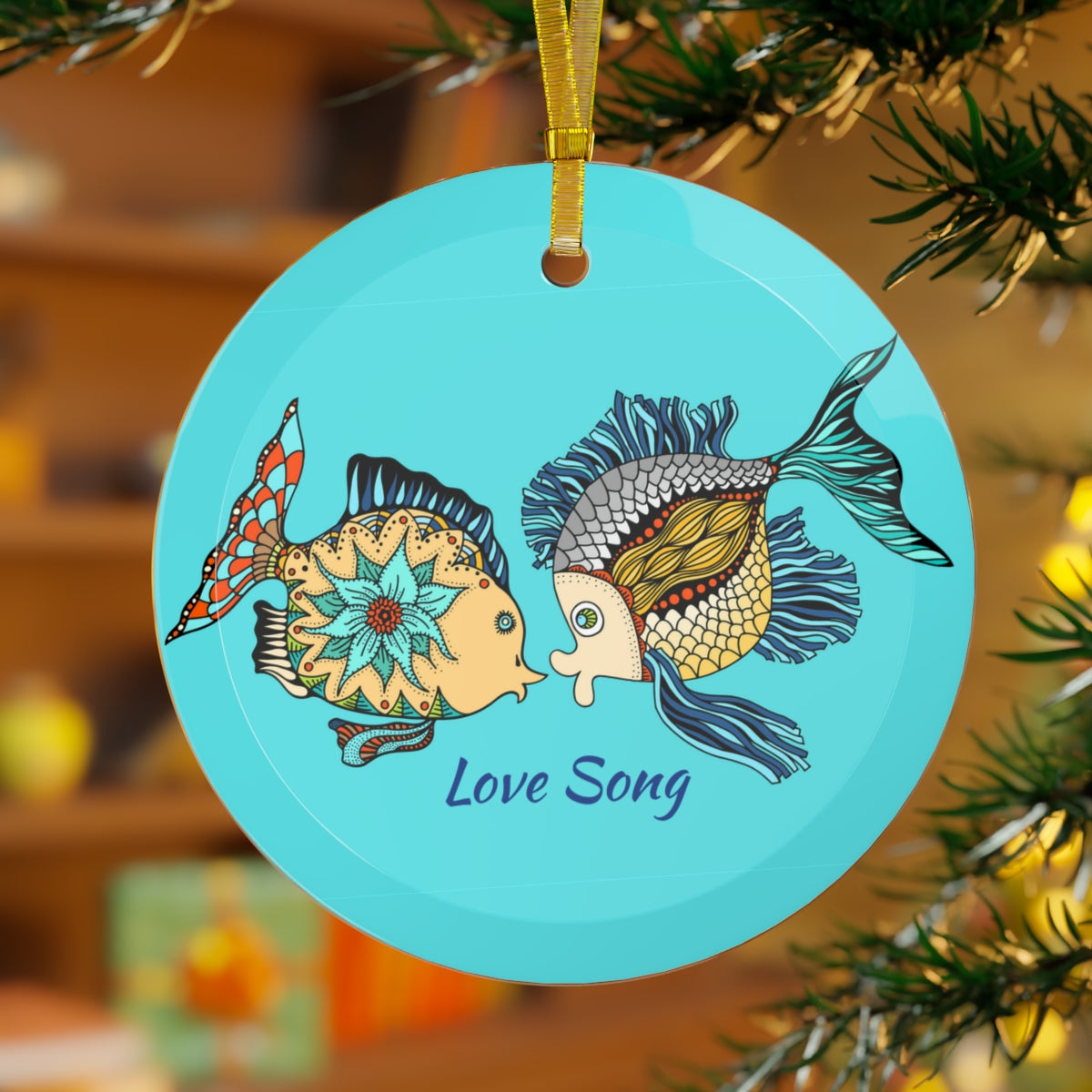 FISH GLASS ORNAMENT, Christmas Gift, Beautiful Retro fishes | Personalized