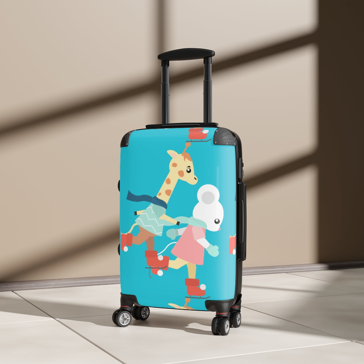 CARRY-ON FOR KIDS TEENS, CABIN SUITCASES  FOR SKATERS, SPORTSMEN, STUDENTS. LUGGAGE BY ARTZIRA, HOLIDAY BAGS, ARTISTIC DESIGNS, DOUBLE WHEELED SPINNER