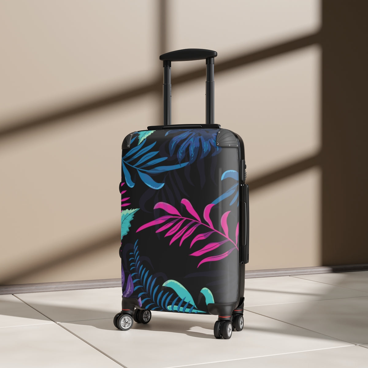 BEST CARRY-ON LUGGAGE SET, TROPICAL SUMMER DESIGN BY ARTZIRA, CABIN SUICASE FOR GIRLS, WOMEN, GIFT FOR BRIDESMAIDS, GIFT FOR MOTHERS, DOUBLE WHEELED SPINNER