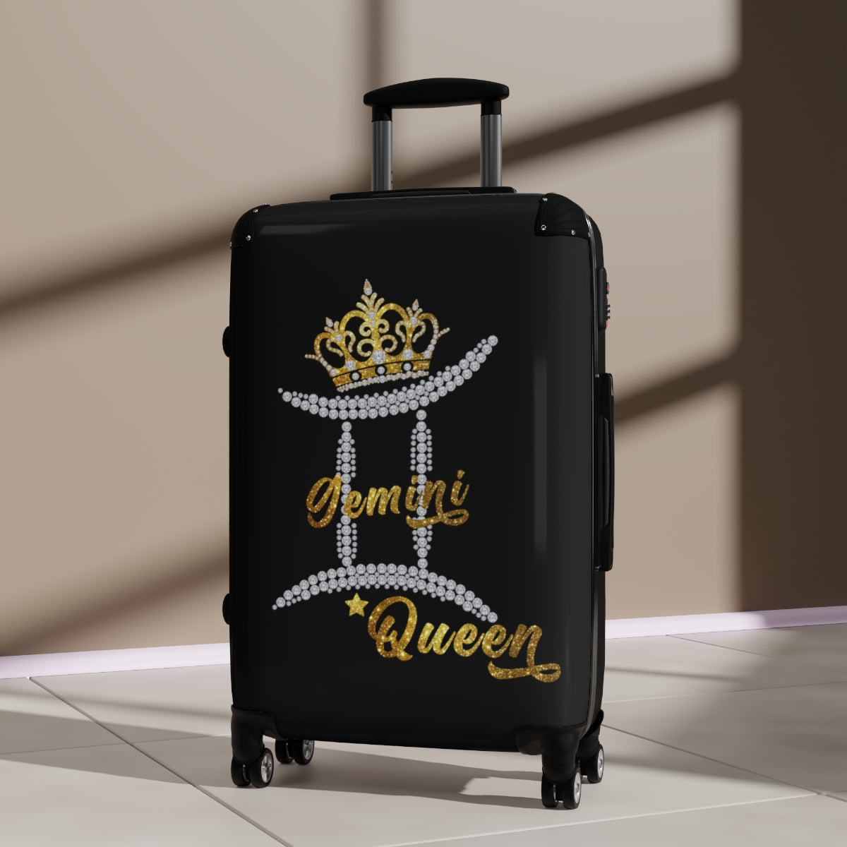 CARRY-ON LUGGAGE SET | Gemini Queen Zodiac Women | Artzira | Cabin Suitcases Hard Shell | Trolly Travel Bags | 4 Wheeled Spinners