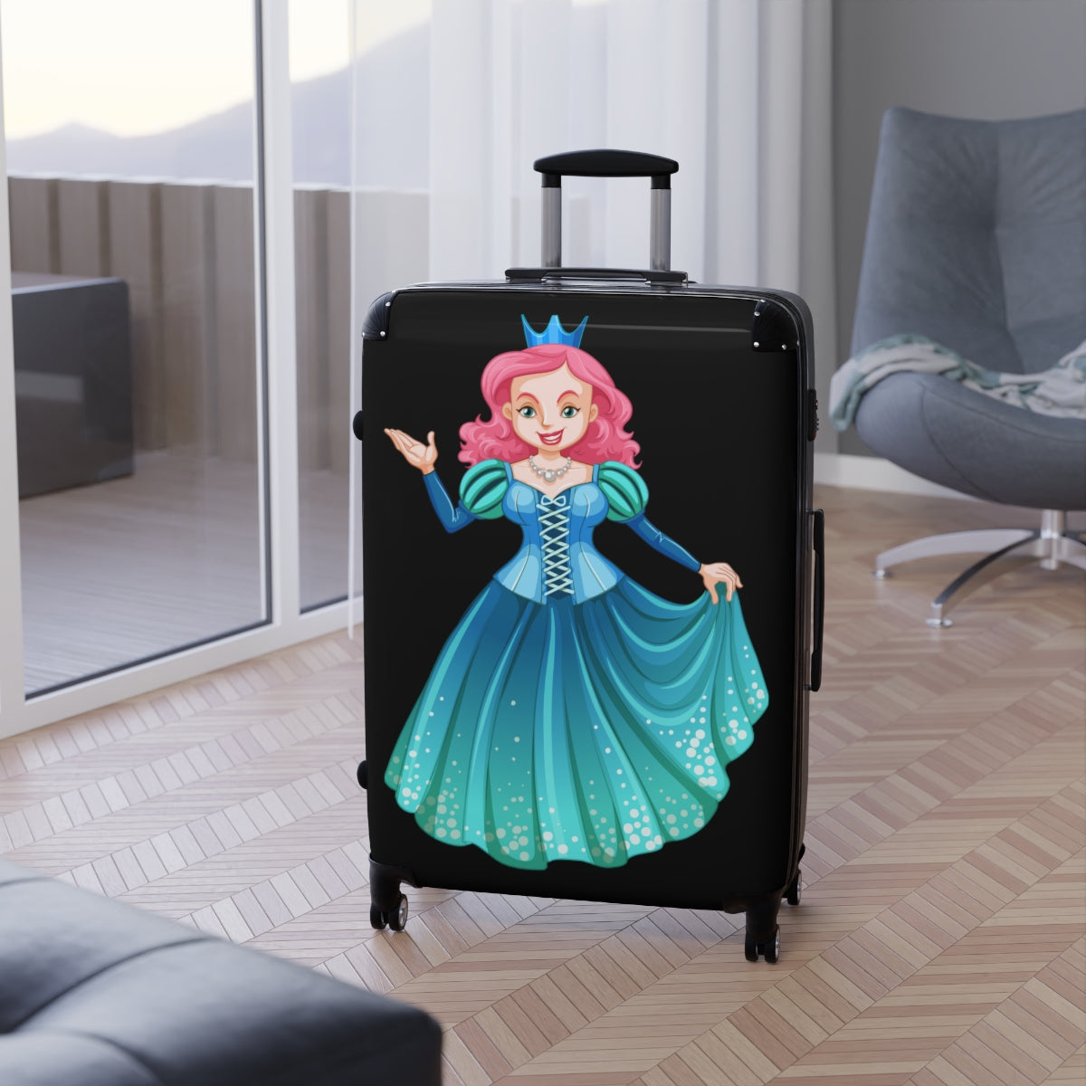 DISNEY PRINCESS SUITCASES LUGGAGE by Artzira, for Girls, All Sizes, Artistic Designs, Double Wheeled Spinner