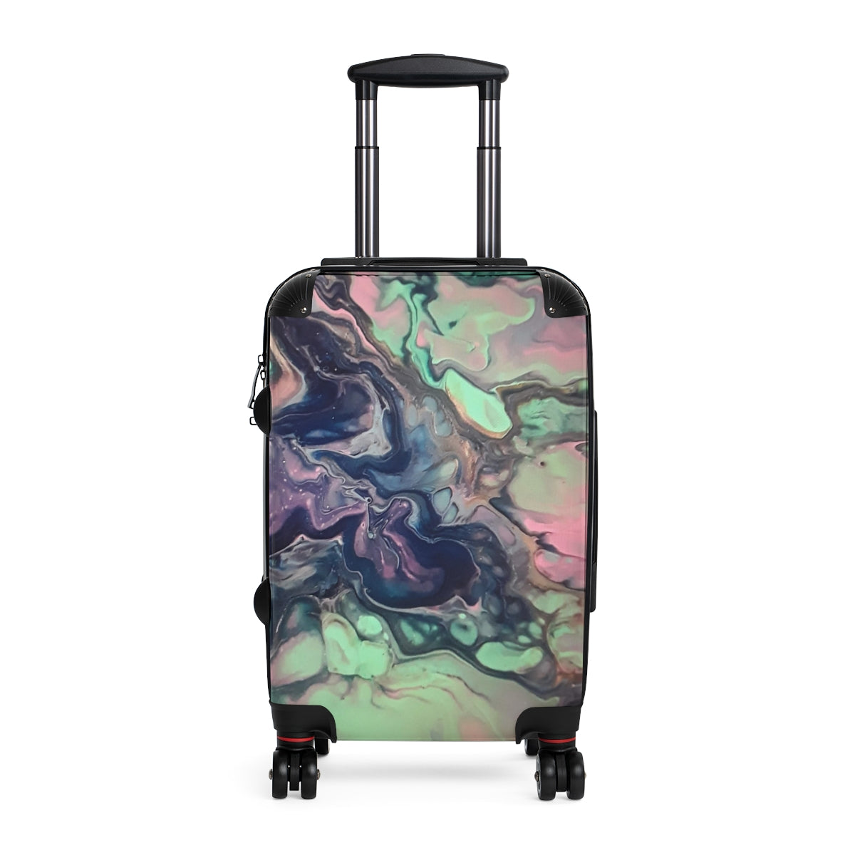 CARRY-ON LUGGAGE BY ARTZIRA, ORIGINAL ABSTRACT ART MARBLED PRINT, SPINNER 4 WHEELED