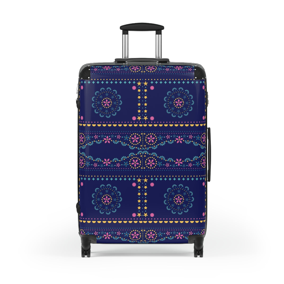 LUGGAGE WITH WHEELS, CARRY-ON SUITCASES, BOHO ART WORK PRINT, SPINNER 4 WHEELED