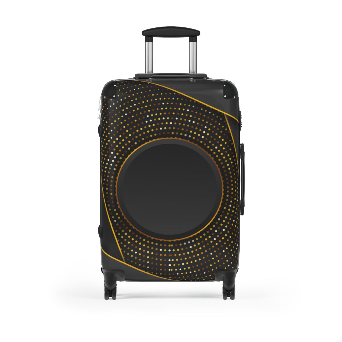 CARRY-ON LUGGAGE WITH WHEELS | Luxury Gold Black | Artzira | Cabin Suitcases | Trolly Travel Bags | 4 Wheeled Spinners | Personalized