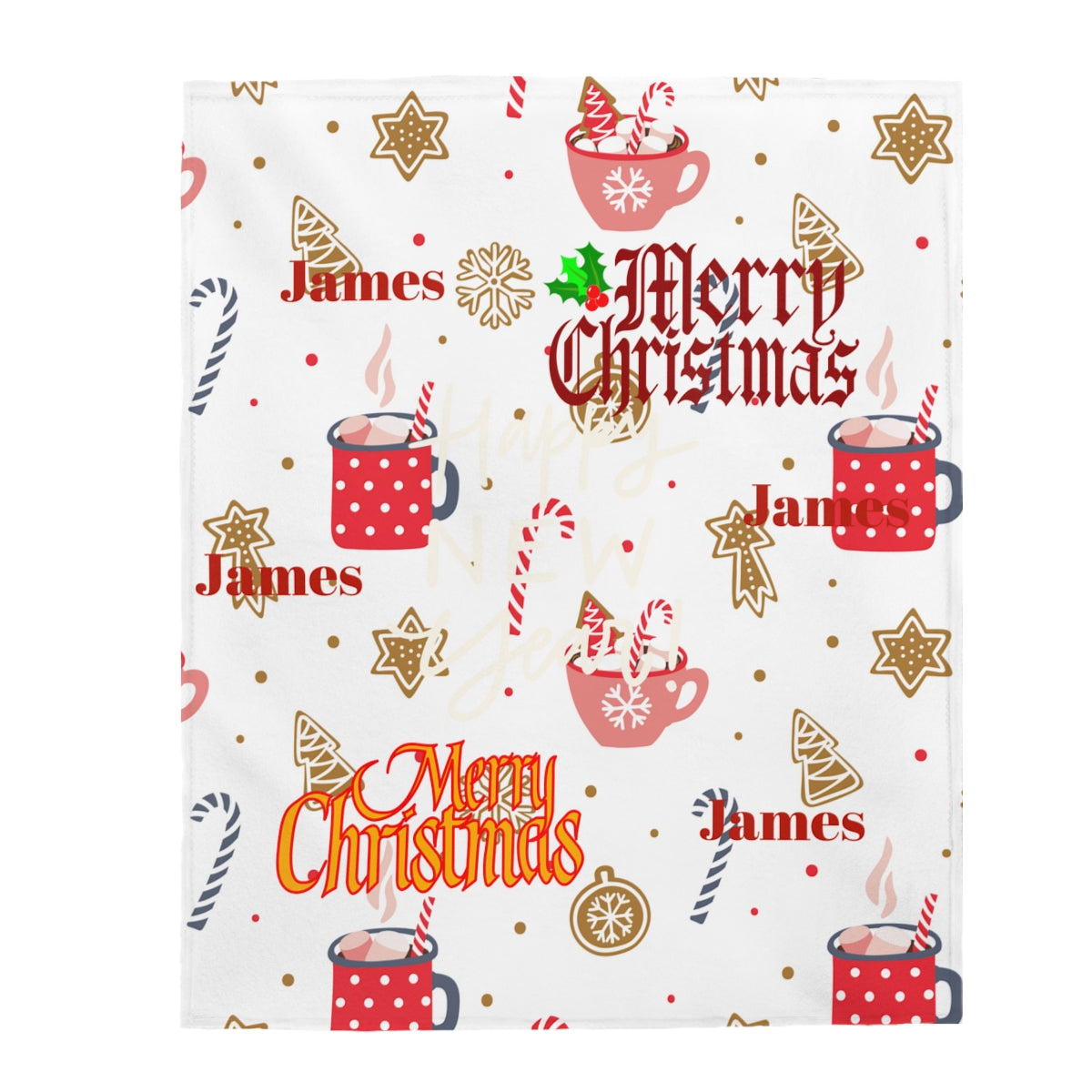 Kids Throw Blankets Personalised, Merry Christmas Theme, Baby Blanket, Plush Veveteen Super Soft Cozy Throw Blankets, 3 Sizes