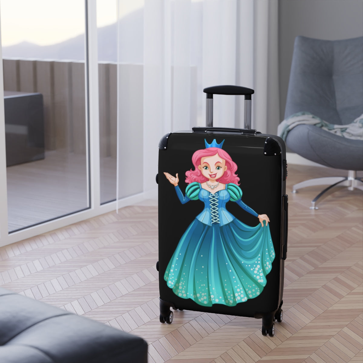 DISNEY PRINCESS SUITCASES LUGGAGE by Artzira, for Girls, All Sizes, Artistic Designs, Double Wheeled Spinner