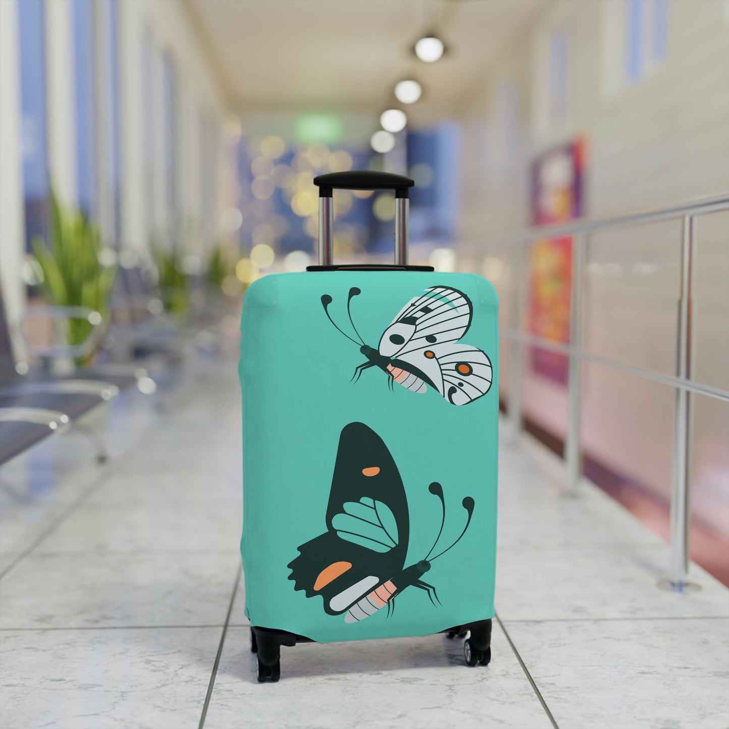 Luggage Cover, Teal Butterfly Luggage Cover in 3 Sizes