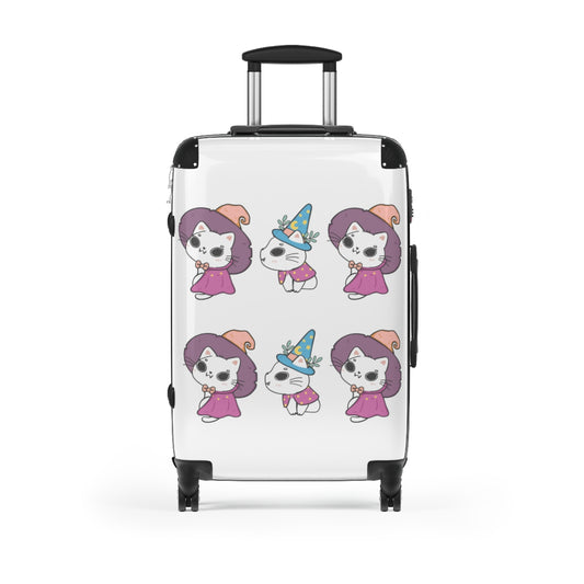 CAT CARRY-ON LUGGAGE FOR GIRLS, CAT LOVERS, CABIN SUITCASES FOR KIDS, LUGGAGE WITH WHEELS SPINNER WHEELS, LOCK