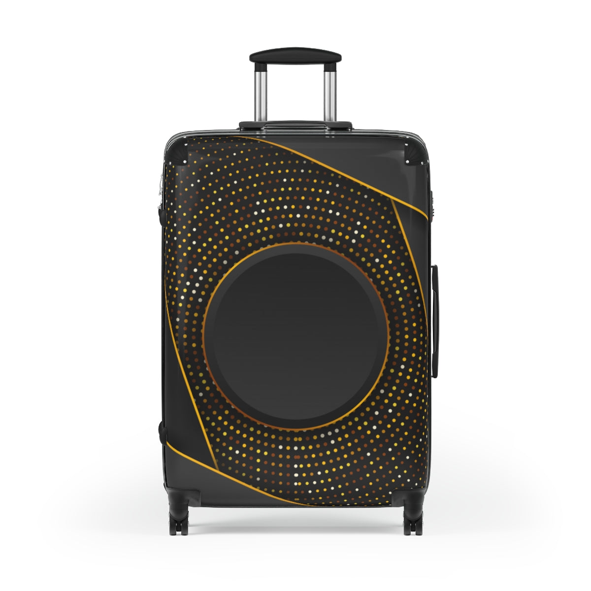 CARRY-ON LUGGAGE WITH WHEELS | Luxury Gold Black | Artzira | Cabin Suitcases | Trolly Travel Bags | 4 Wheeled Spinners | Personalized