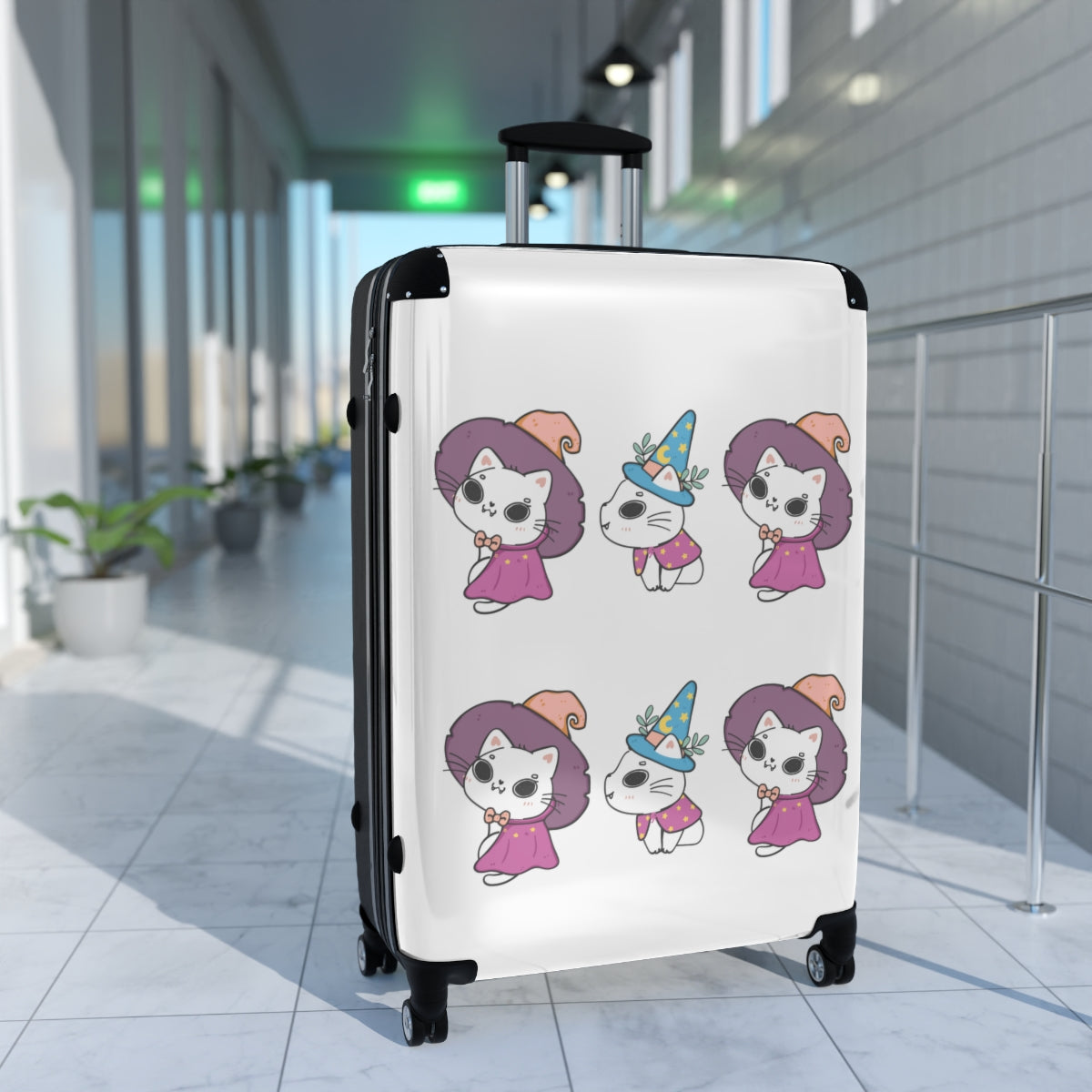 CAT CARRY-ON LUGGAGE FOR GIRLS, CAT LOVERS, CABIN SUITCASES FOR KIDS, LUGGAGE WITH WHEELS SPINNER WHEELS, LOCK