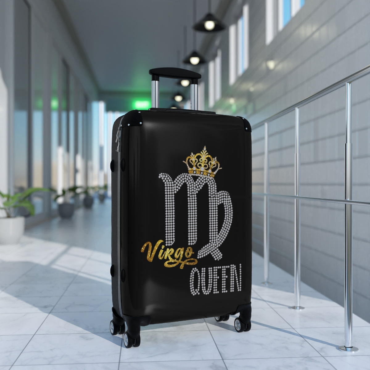 CARRY-ON LUGGAGE WITH WHEELS | Virgo Queen Zodiac Women | Artzira | Cabin Suitcases | Trolly Travel Bags | 4 Wheeled Spinners