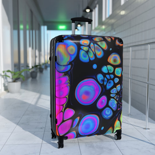 CARRY-ON LUGGAGE ABSTRACT ART SUITCASES BY ARTZIRA, ARTISTIC DESIGNS, DOUBLE WHEELED SPINNER