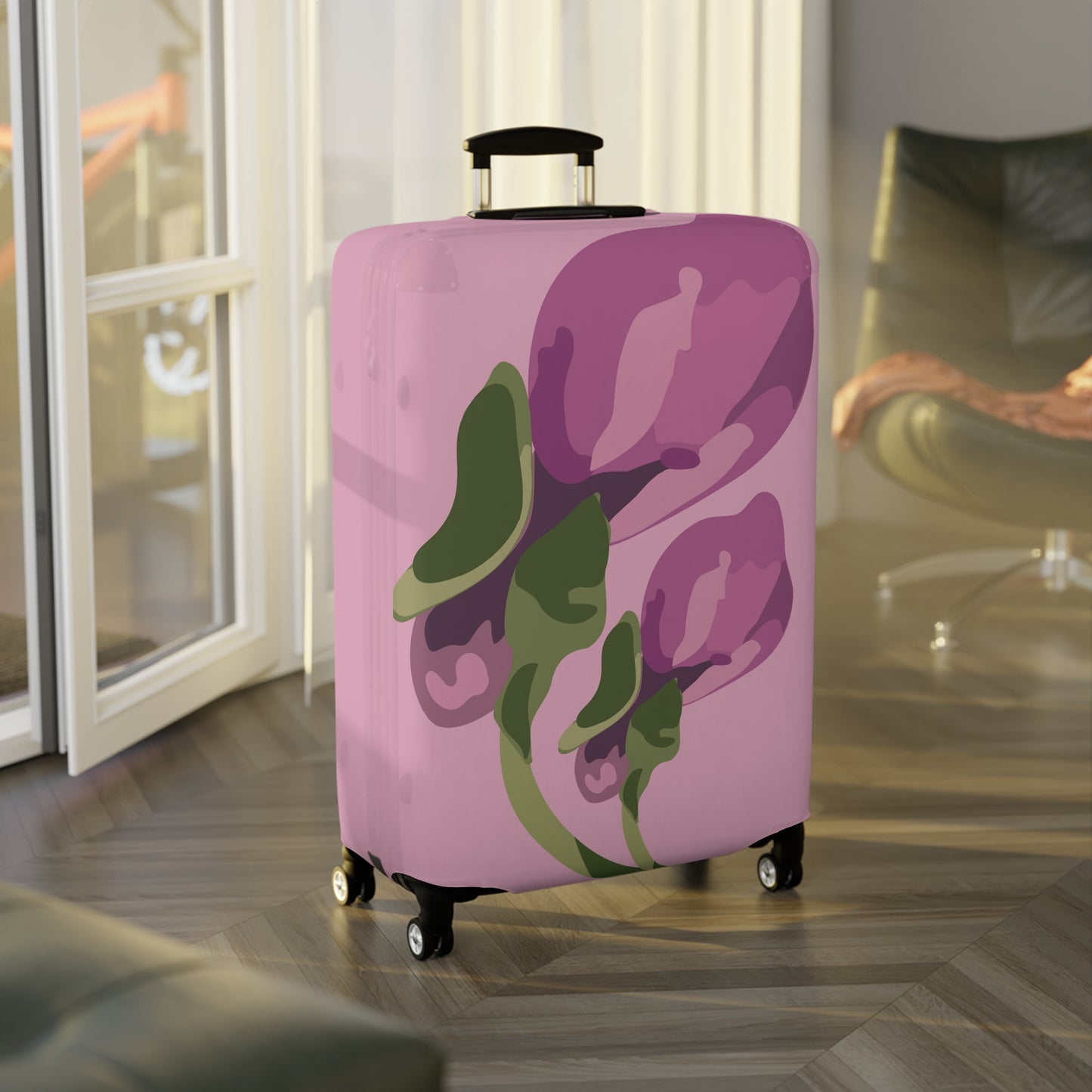 Luggage Cover, Pink Floral Luggage Cover 3 Sizes