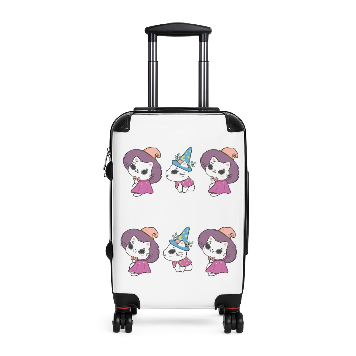 CAT CARRY-ON LUGGAGE FOR GIRLS, CAT LOVERS, CABIN SUITCASES FOR KIDS, LUGGAGE WITH WHEELS SPINNER WHEELS, LOCK