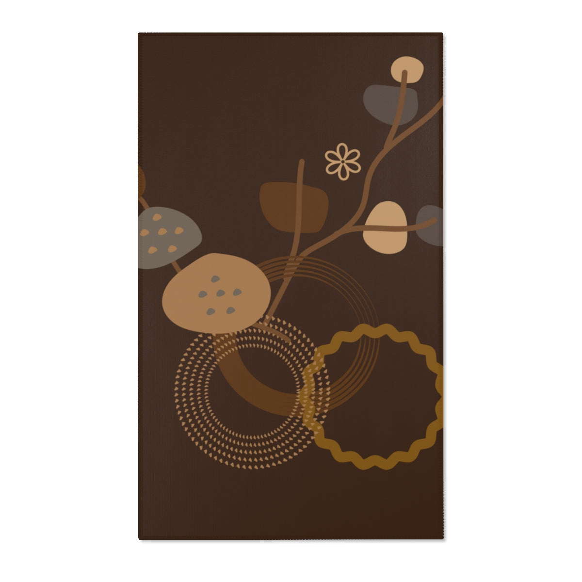 MODERN ART COFFEE BROWN AREA RUGS