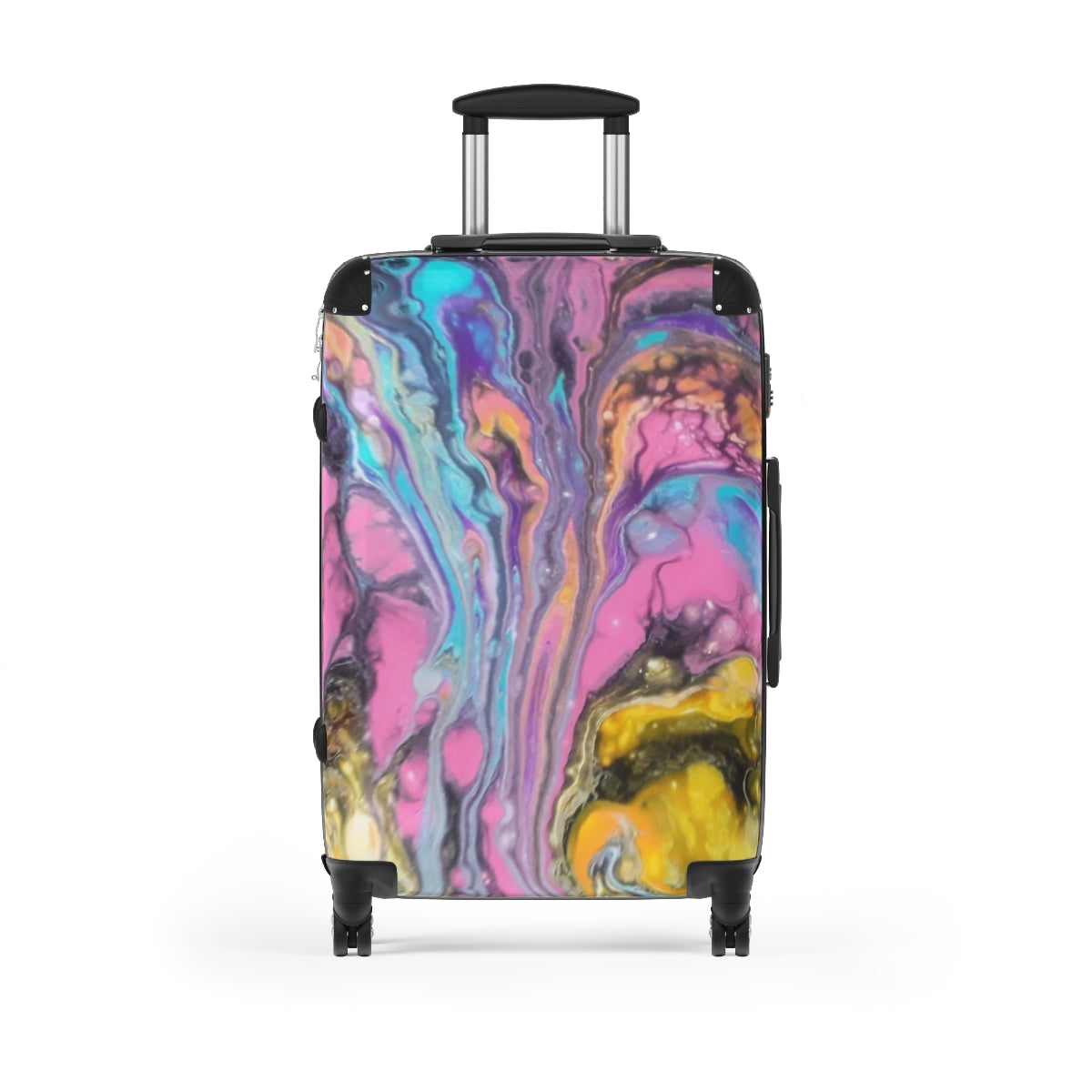 CARRY-ON LUGGAGE BY ARTZIRA, ORIGINAL ABSTRACT ART PRINT BY ARTZIRA ARTIST, 4 WHEELED SPINNER, ATS LOCK