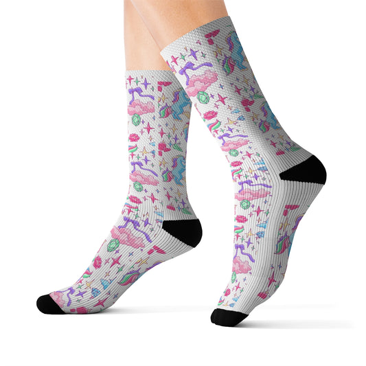Cute Socks with Unicorn Print, Inspirational Socks