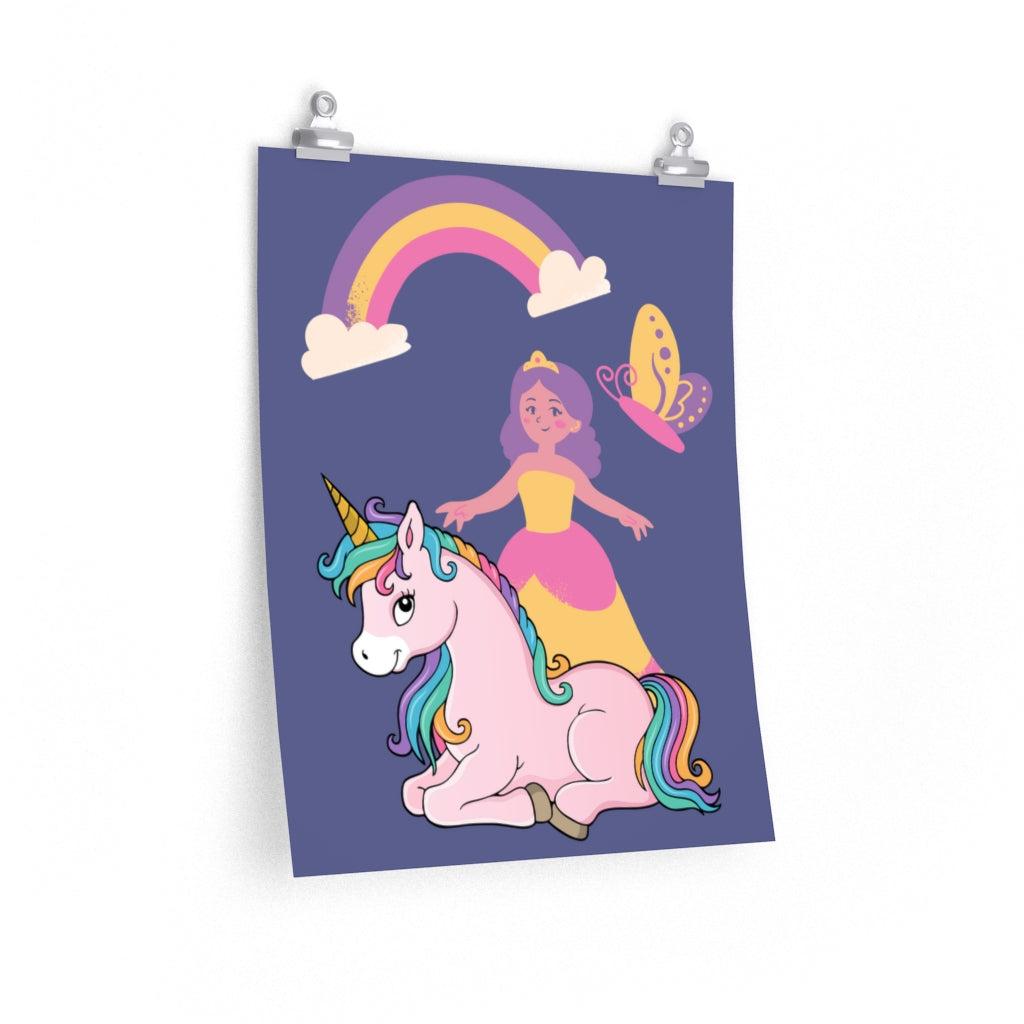 Girls Room Posters, Unicorn Posters, Nursery Posters, Matte Certical Posters