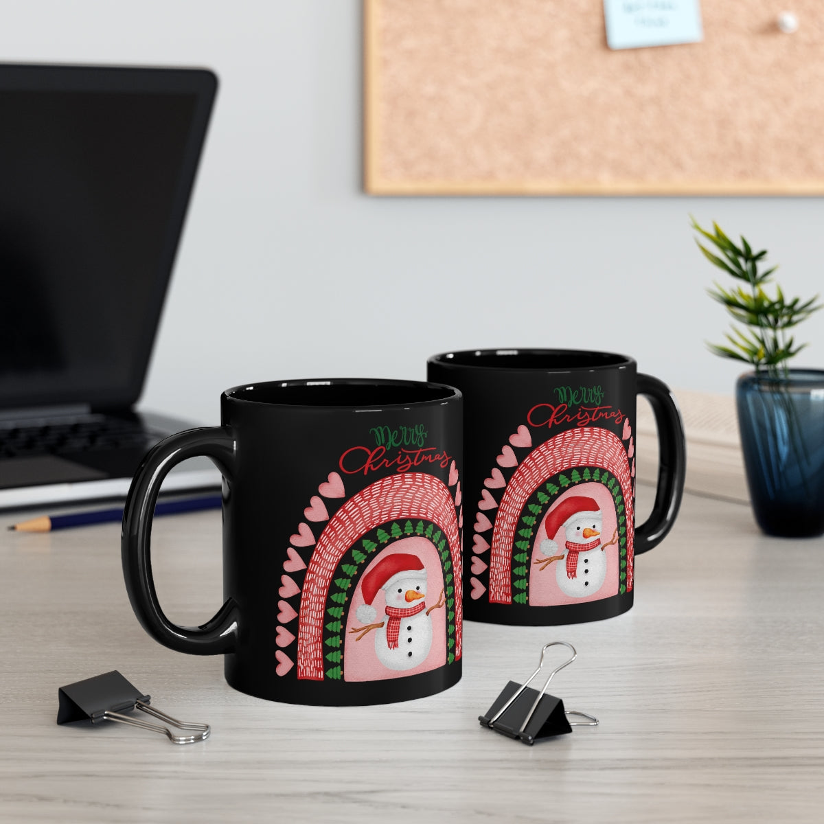 MERRY CHRISTMAS 11oz Black Mug, Christmas Gift, Holiday gift