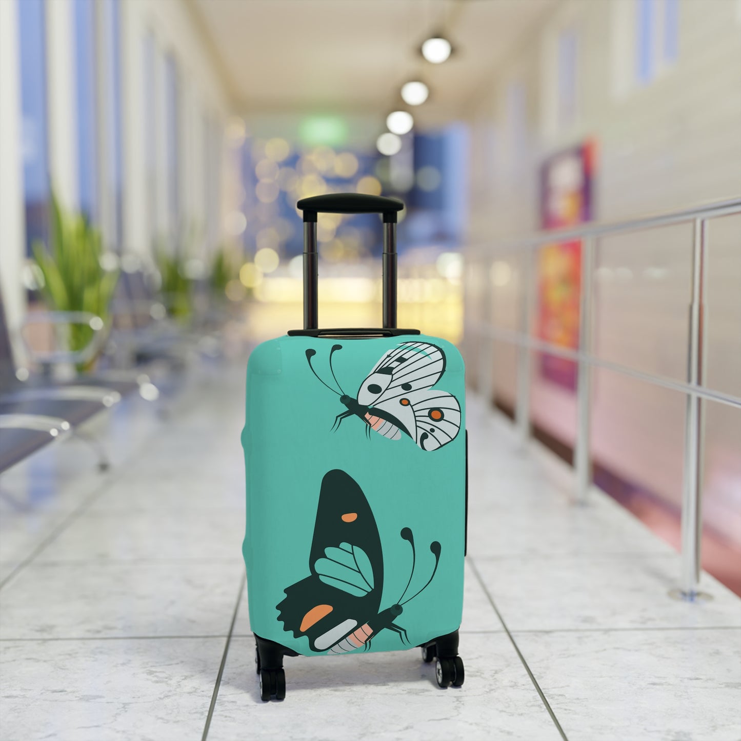 Luggage Cover, Teal Butterfly Luggage Cover in 3 Sizes