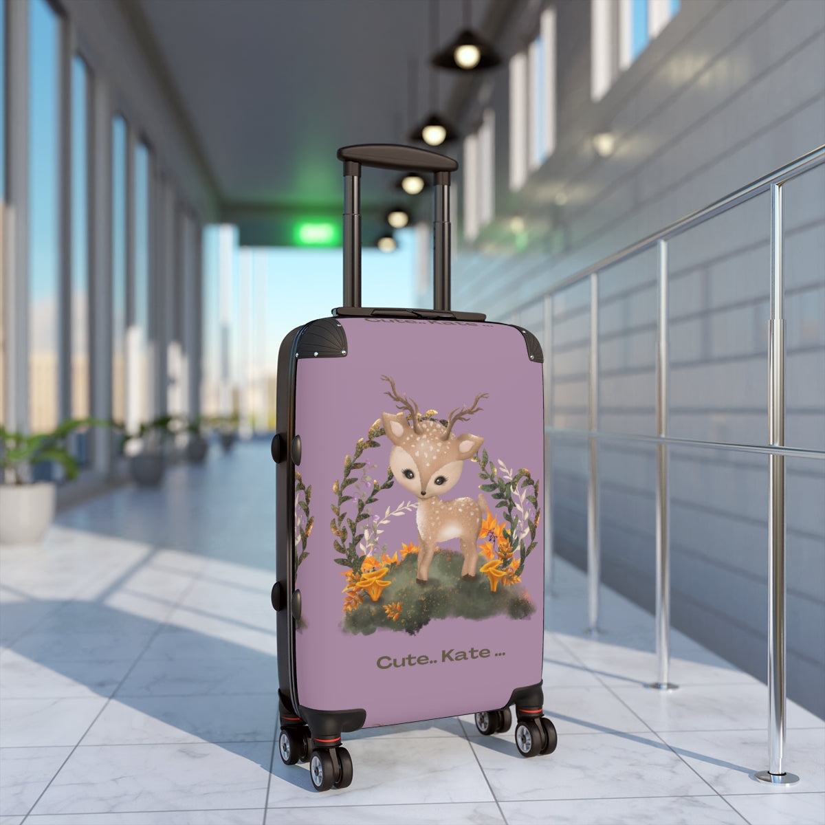 KIDS CARRY-ON Suitcases, Deer Boys Cabin Suitcases, Kids Luggage With Wheels, Spinner, Combination Lock | Artzira