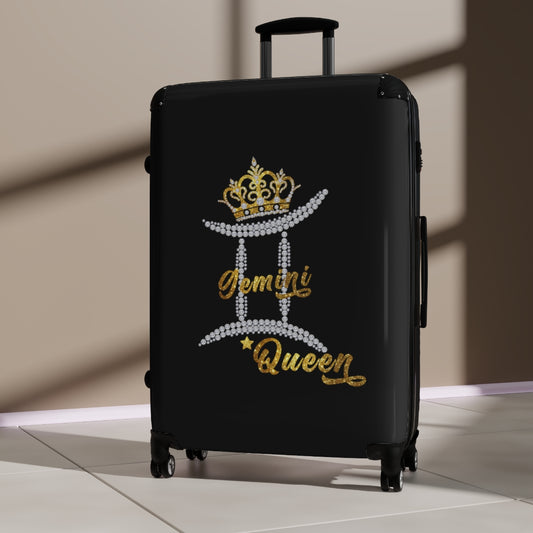 CARRY-ON LUGGAGE SET | Gemini Queen Zodiac Women | Artzira | Cabin Suitcases Hard Shell | Trolly Travel Bags | 4 Wheeled Spinners