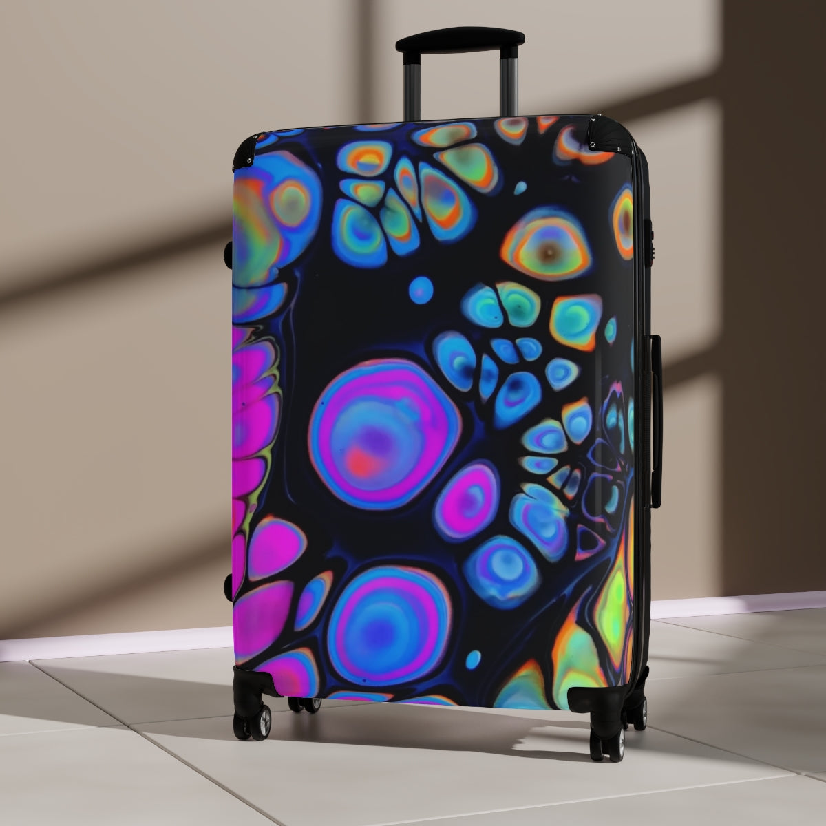 CARRY-ON LUGGAGE ABSTRACT ART SUITCASES BY ARTZIRA, ARTISTIC DESIGNS, DOUBLE WHEELED SPINNER