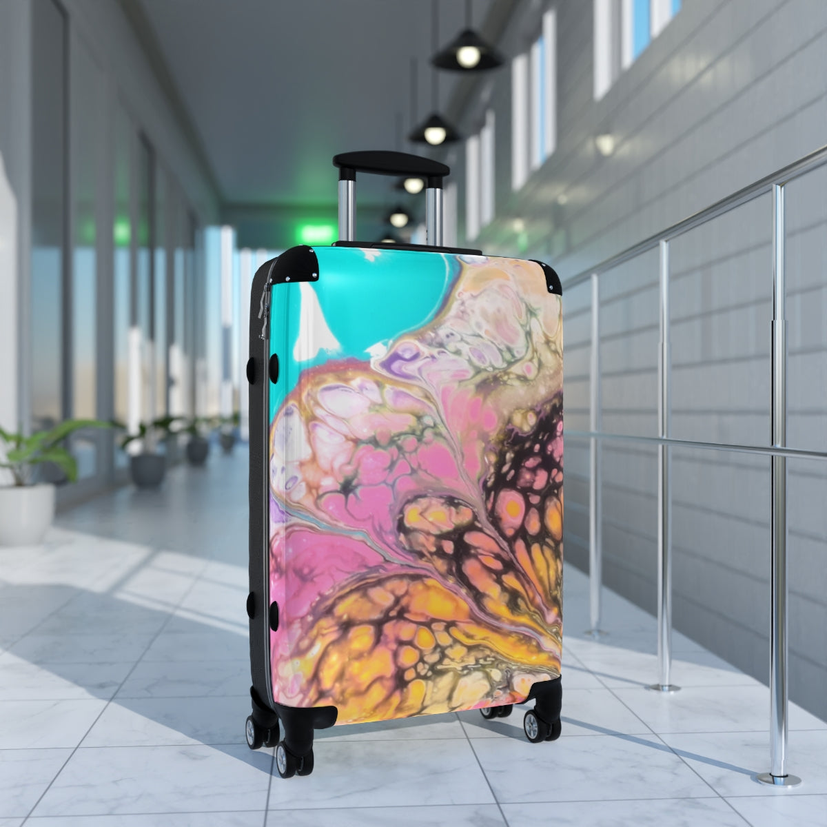 CARRY-ON SUITCASES By Artzira, Original Abstract Art Print, Cabin Suitcases, All Sizes, Luggage with Wheels, Trolly Travel Bag, Double Wheeled Spinner
