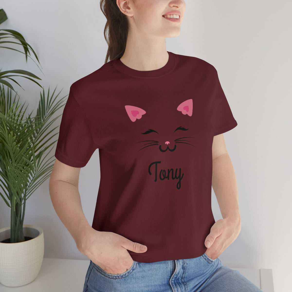 CAT MEMORIAL TEE PERSONALIZED UNISEX JERSY, CAT LINE ART FACE SHIRT