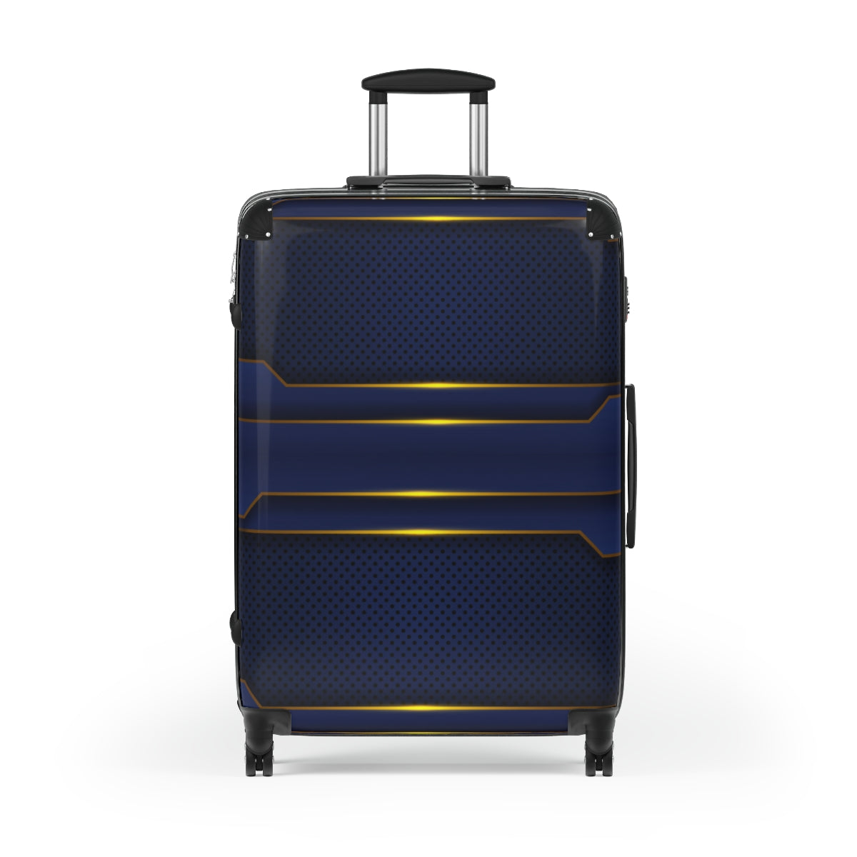 CARRY-ON LUGGAGE WITH WHEELS | Luxury Gold Blue | Artzira | Cabin Suitcases | Trolly Travel Bags | 4 Wheeled Spinners | Personalized