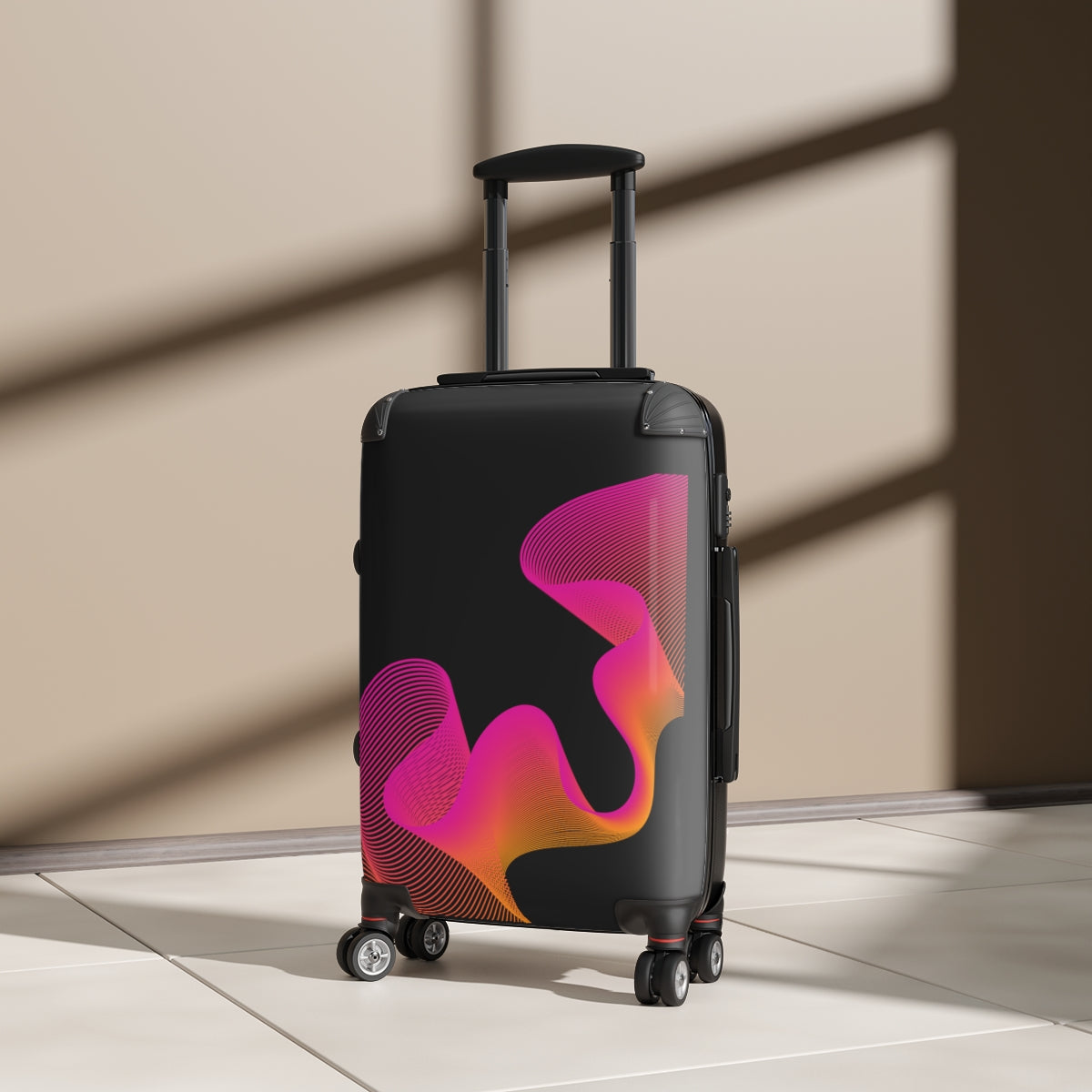 BEST CARRY-ON LUGGAGE BY ARTZIRA, CABIN SUITCASE AND CHECKIN LUGGAGE, PINK ARTISTIC DESIGNS FOR GIRLS, WOMEN, ARTISTS, DOUBLE WHEELED SPINNER